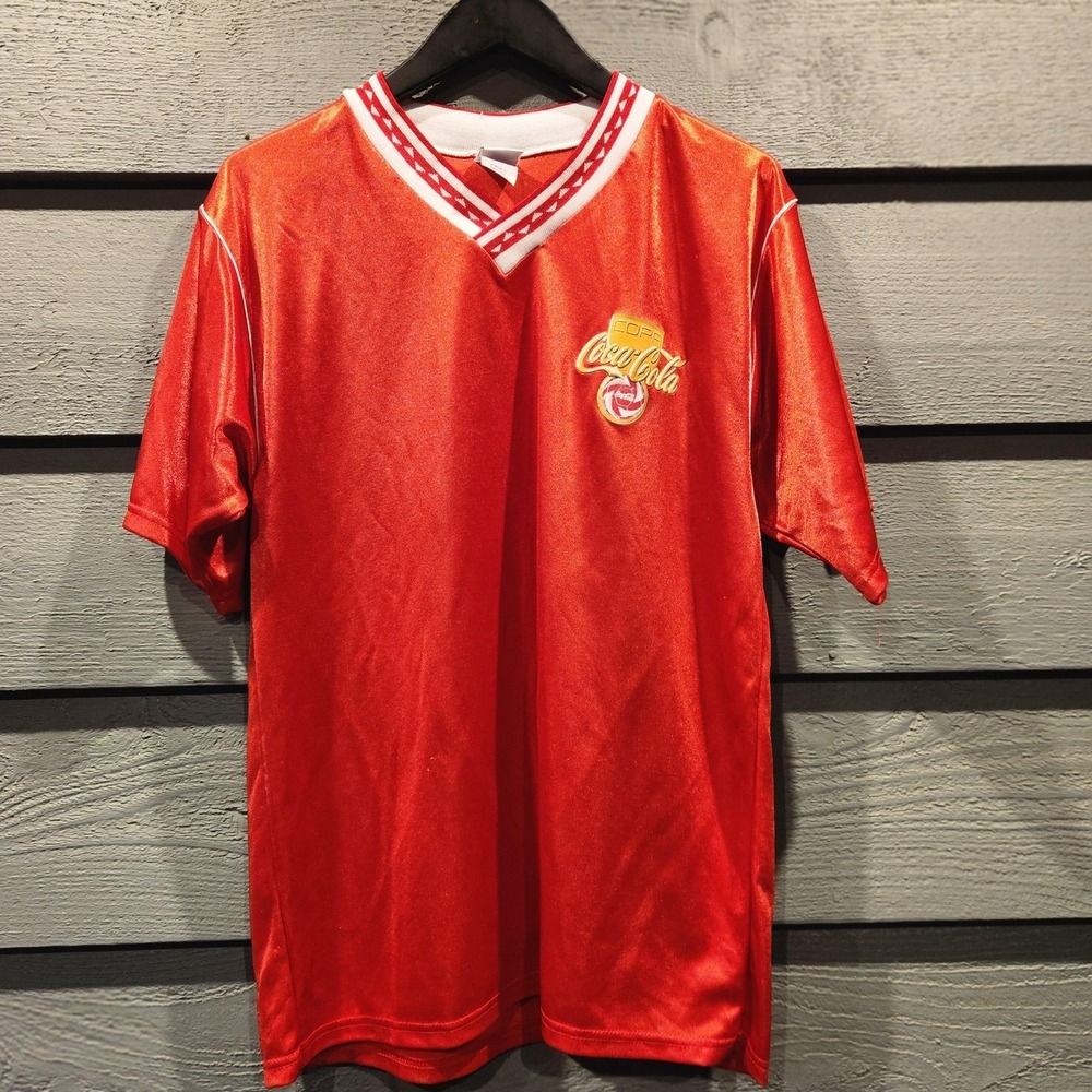 Augusta Sportswear Jersey Mens Large Red V-Neck Copa Coca-Cola Soccer Shirt USA